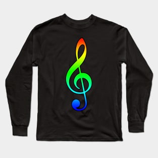 Rainbow Treble Clef Long Sleeve T-Shirt